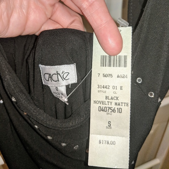 Cache black sequined asymmetric dress NWT size S - Picture 5 of 5